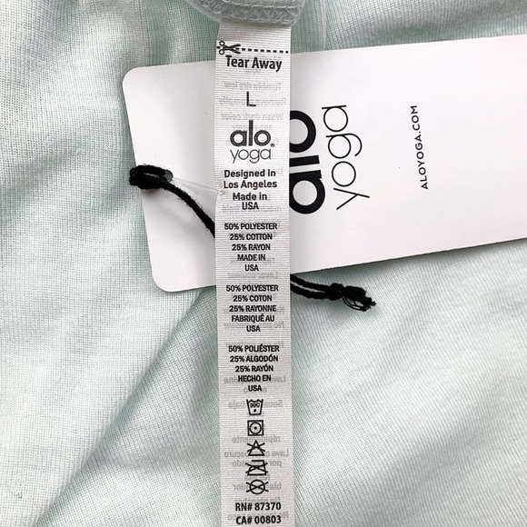 ALO Yoga Mint Crewneck Short Sleeve Crop Baby Tee - Picture 6 of 10